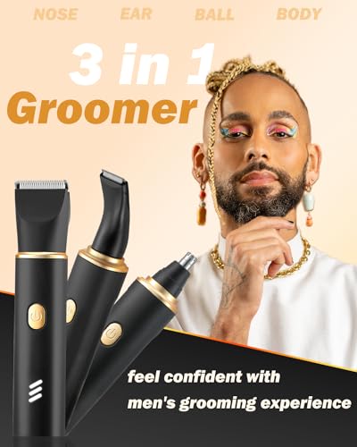 RAXMETRY 3-in-1 Body Hair Trimmer for Men - Waterproof & USB-C