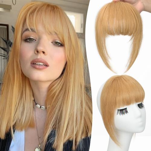 Clip-In Human Hair Bangs with 3 Non-Slip Clips