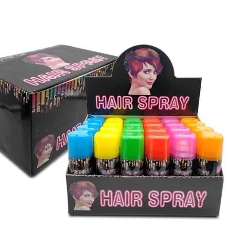 Temporary Hair Color Spray 24-Pack Bulk (6 Colors)
