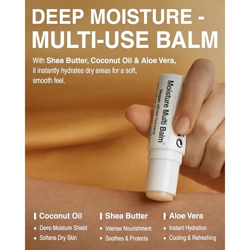 Pleuvoir Korean Moisture Multi Balm Fragrance-Free - Lip and Dry Area Care with Sunflower Seed Oil Shea Butter Alpha-Bisabolol Adenosine - Vegan Plant-Based K-Beauty 0.35oz