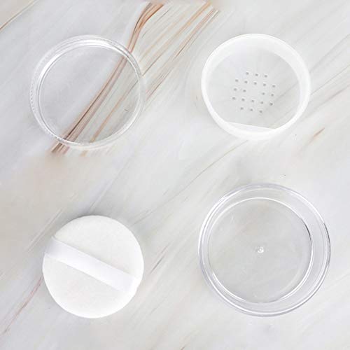 2Pc 50g Refillable Loose Powder Container with Sifter