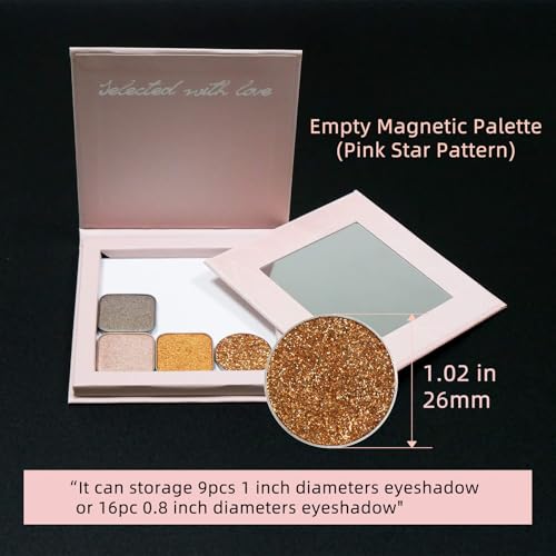Pink Empty Magnetic Makeup Palette with Mirror & DIY Kit