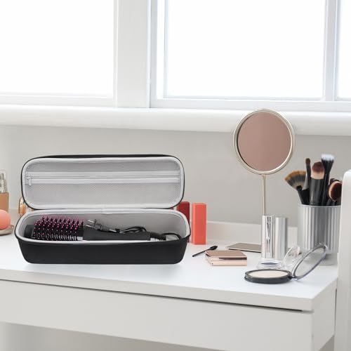 MOSISO Hard Travel Case Storage Bag Compatible with Revlon One-Step Hair Dryer Brush 1.0 & Plus 2.0, EVA Carrying Case Cover Protective Hard Shell Sleeve with Hot Air Brush Pouch, Black