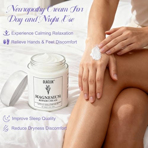Neuropathy Cream - Magnesium Nerve Relief Lotion for Sleep, Magnesium Mama Lotion for Neuropathy Foot, Hands, Legs, Soothing Relief Relaxation Body Butter, 4 FL.OZ.