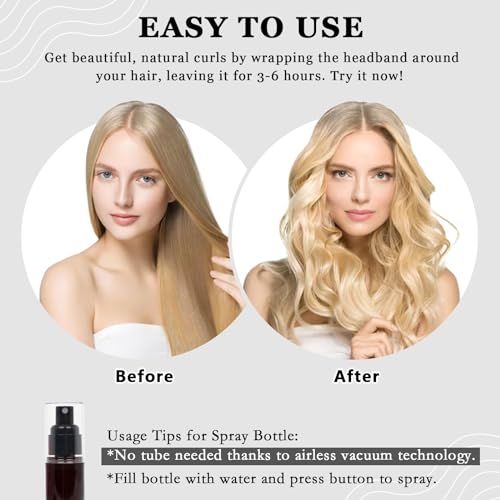 ZILAMPU Heatless Hair Curler Set - 70" Soft Velvet Overnight Curling Headband
