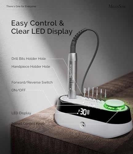Cordless Rechargeable Nail Drill E-File with Built-in Storage - 30000RPM