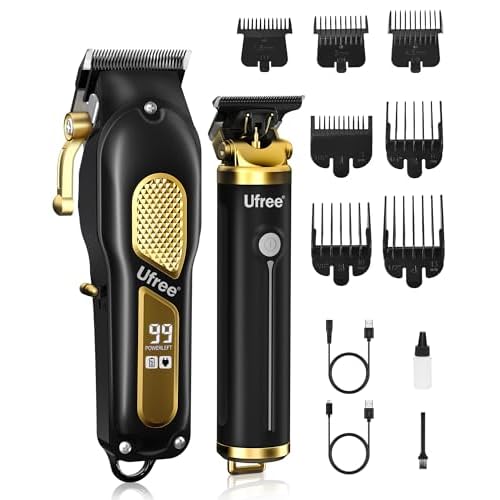 Ufree 3-Speed Electric Shavers for Bald Men, Close Shave Head Shavers with Double Foil, Professional Clippers and Trimmers Set, Cordless Clippers for Hair Cutting