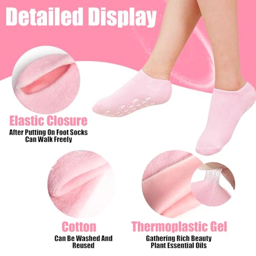 Moisturizing Silicone Socks for Dry Cracked Feet - 2 Pairs