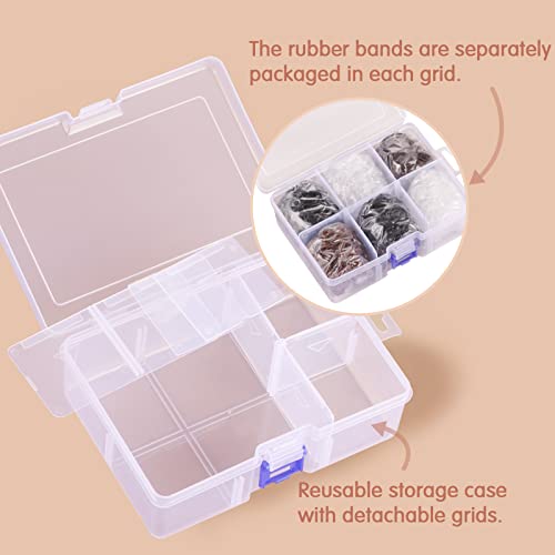 Funtopia Mini Hair Ties 2500Pcs Soft Rubber Bands with Organizer Box