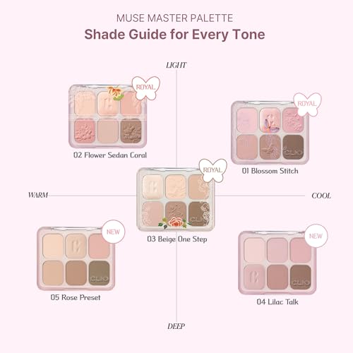 CLIO Muse Master Eyeshadow Palette - Beige 6 Color