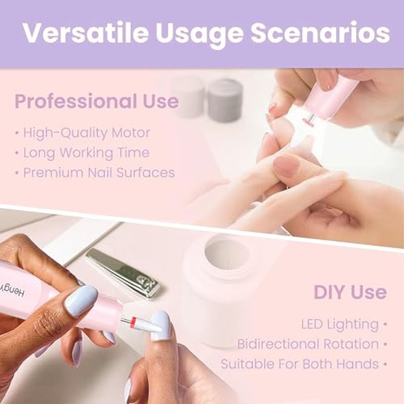Cordless Electric Nail Drill 20000 RPM USB Rechargeable