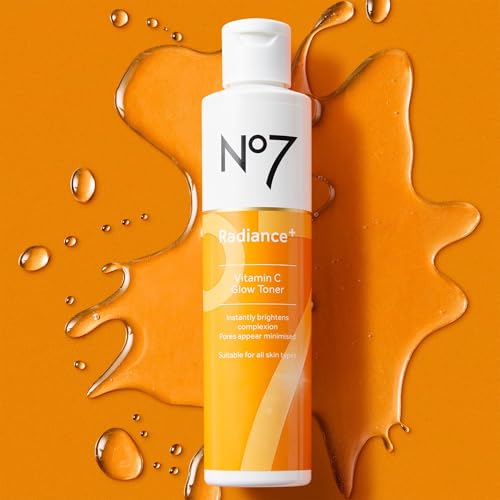 No7 Radiance+ Vitamin C Glow Toner ? 2% Vitamin C Complex with Willow Bark & Aloe Vera ? AHA Exfoliant for Smoother Skin ? Hydrating Face Toner (6.7 fl oz)