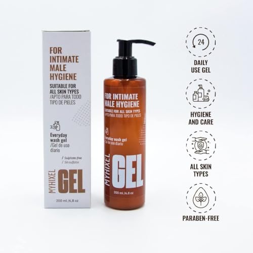 MYHIXEL Men¡¯s Intimate Wash | pH-Balanced Cleanser with Refreshing Scent | Sulfate-Free Daily Hygiene for Sensitive Skin | 6,76 oz (2 Pack)