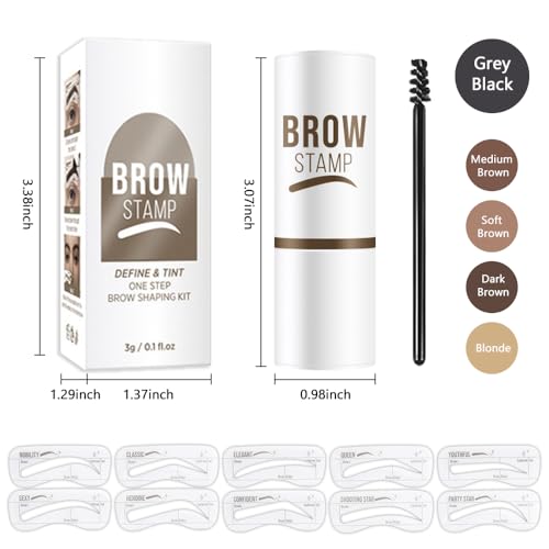 Eyebrow Stamp Kit with 10 Stencils & 5 Colors