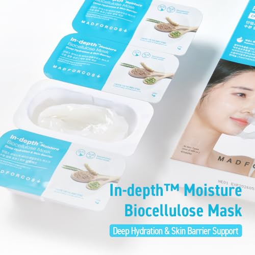 Bio-Cellulose Deep Moisture Face Mask, High-Adhesion Second Skin Sheet, Intensive Hydration & Skin Barrier Care, Korean Skincare