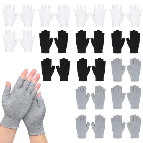 Fingerless Moisturizing Gloves Cotton Touchscreen - 15 Pairs