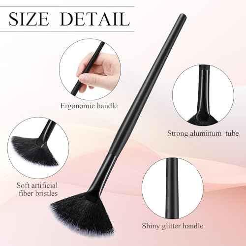 9 Pieces Facial Fan Mask Brushes, Soft Facial Applicator Brushes Tools for Peel Glycolic Makeup for Mud Cream(Black with White)