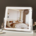 Vanity Mirror with Lights, 24"x20" Hollywood Lighted Makeup Mirror for Tabletop & Bedroom 3 Color Lighting Modes Smart Touch Control 360¡Æ Rotation Detachable