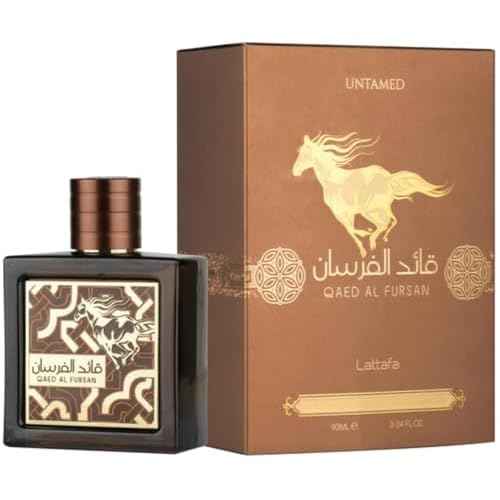 Lattafa Qaed Al Fursan Untamed - Sweet, Warm & Spicy, Amber, Aromatic - Eau De Parfum Long-Lasting Fragrance for Unisex, 3.04 Ounce / 90ml