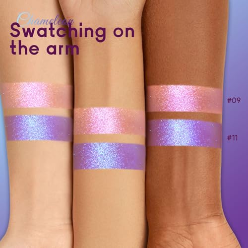 Holographic Purple Blue Pink Eyeshadow - Cream to Powder