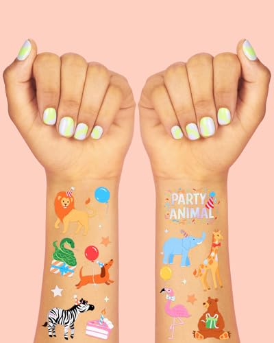 xo, Fetti Party Animal Temporary Tattoos - 60 Foil Designs