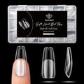 Modelones Medium Coffin Half Matte Nail Tips 510pcs - Clear, Pre-etched, Durable