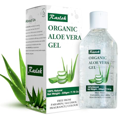Raslok Aloe Vera Gel 99% Pure - Face & Hair Moisturizer 7.7oz