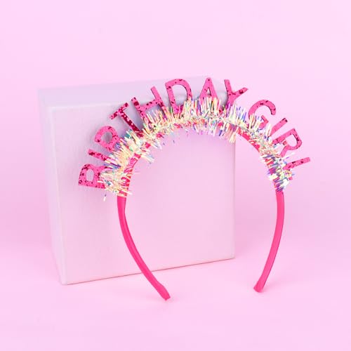 Birthday Girl Glitter Tiara Headband with Laser Strips