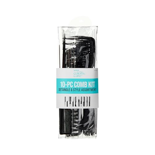Professional 10-Piece Hair Comb Set - Detangle & Style - One Size