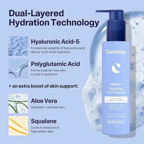 Curology Hydro+ Foaming Gel Facial Cleanser, Gentle Face Wash, Hydrating, Non-Stripping, Sensitive Skin Care, Fragrance Free, 5 fl oz