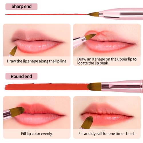 Unaone 2-Pack Retractable Lip Brush with Lid | Dual-Ended