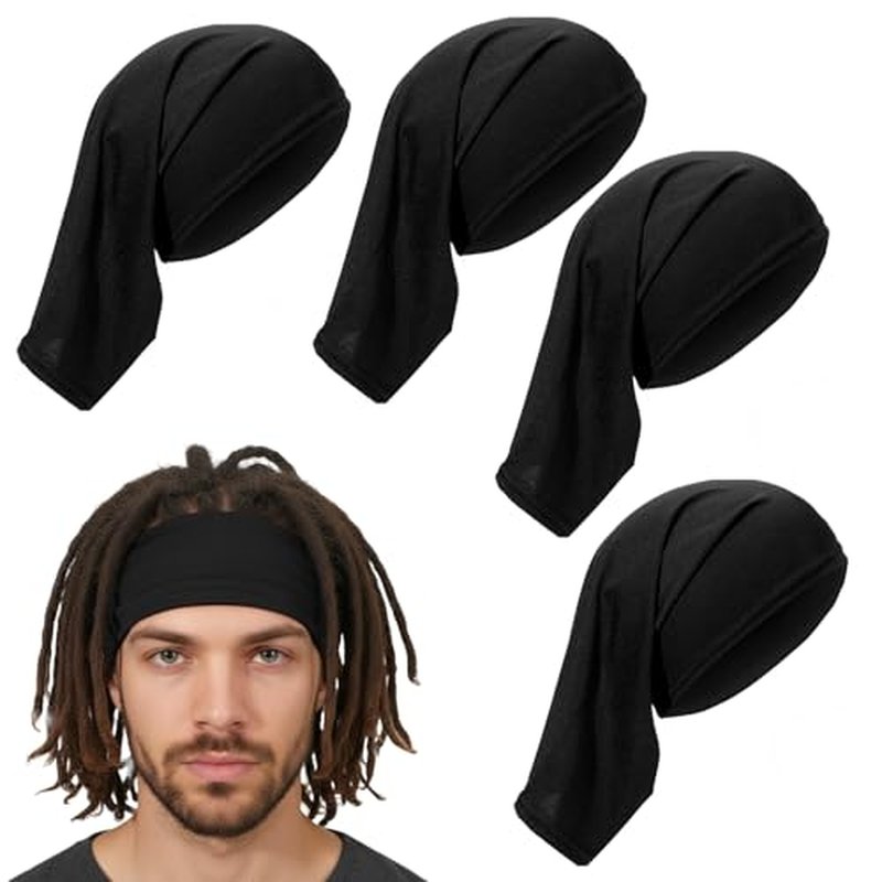 4-Pc Dreadlock Headband Tube Sock Head Wrap Set