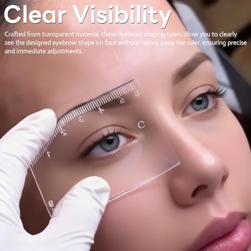 10-Piece Eyebrow Ruler Kit - Transparent Shaping Stencils