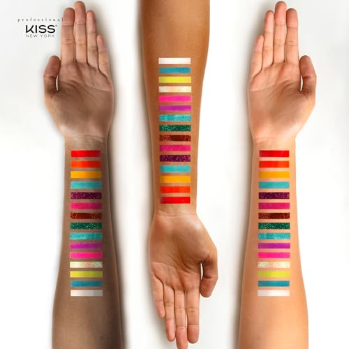 Kiss NEW YORK 15-Color Eyeshadow Palette, Blendable & Long Lasting