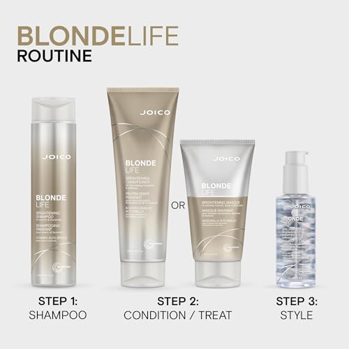 Joico Blonde Life Brilliant Glow Brightening Oil | For Blonde Hair | Tame Frizz | Boost Shine & Brilliance | Add Softness & Smoothness | With Monoi & Tamanu Oil