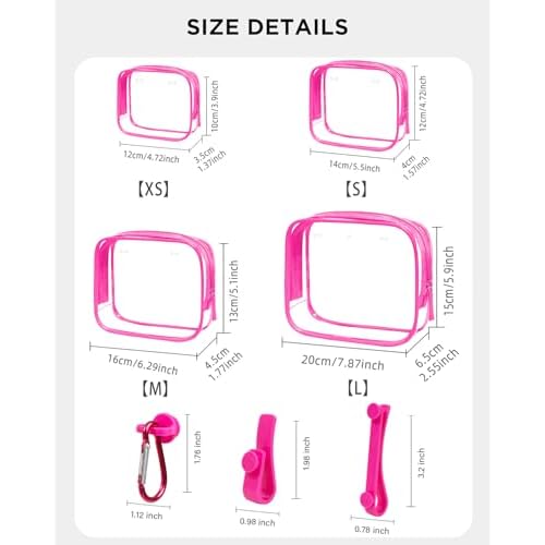 4 Pack Clear Bogg Beach Makup Bag Accessories with 3 Pack Insert Hooks for Bogg Bags, Clear Bogg Makeup Pouches Phone Holder for Bogg Bags Divider Storage Inner Compatible Pouch Travel Cosmetic Bag