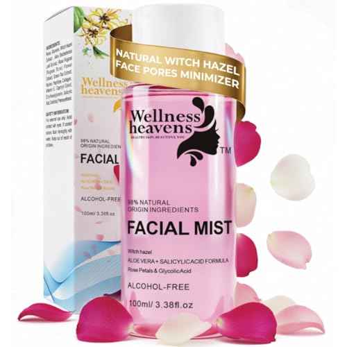 Hydrating Toner for Face, Refreshing Face Mist | Rose Water Toner with Witch Hazel Salicylic, & Glycolic Acid | A Zero Pore Cleanser, Helps Fade Dark Spots & Minimize Pores, Alcohol-Free, 100 ml