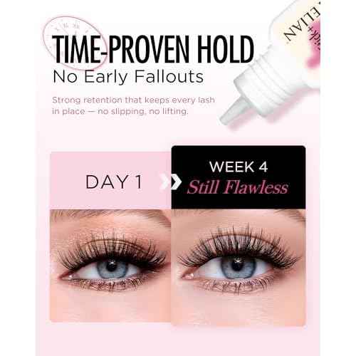 BEYELIAN Sensitive Lash Cluster Glue,Strong Hold Eyelash Extension Glue Long Lasting 3-4 Weeks Waterproof & No Irritation Hypoallergenic Formaldehyde-Free for Open Eyes DIY or Professional (5ML)