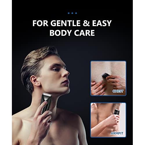 Ball Trimmer Men, Body Hair Trimmer Men, Pubic Hair Trimmer Men, Manscape Trimmer for Men, Ball Shaver, Body Groomer Men, 7000 RPM with USB Recharge Dock Cordless Use, Waterproof