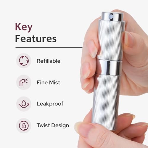LISAPACK 8ML Refillable Perfume Atomizer Travel Spray Bottle