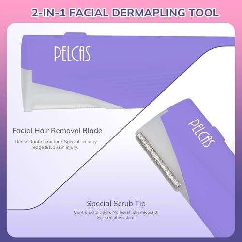 Electric Dermaplaning Tool with LED Light and 3 Speeds - Face Razor for Skin Exfoliation