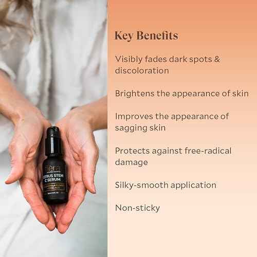 Fi?ra Vitamin C Serum with Hyaluronic Acid & Citrus Stem Cells - Anti-Aging Brightening, Firming, Hydrating Serum for Mature Skin, Reduces Dark Spots, Fine Lines & Boosts Radiance - 1 FL. OZ. / 30 ML