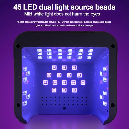 LIMEGIRL UV LED Nail Lamp Kit for Gel Polish Professional Fast Curing Pink Dryer Light Set with Protection Gloves Nail Art Cure Machine for Manicure Pedicure at Home and Salon