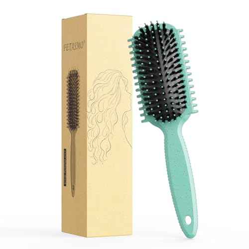 Curly Hair Brush, Curl Defining Brush, Hair Brush, Flexible, Curl Enhancing, Reduce Pulling (Green)