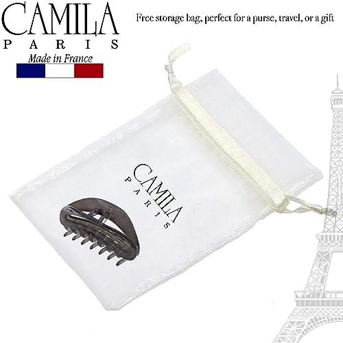 Camila Paris CP3124 Gray 3.5-Inch Large French Hair Claw Clip for Thick & Fine Hair