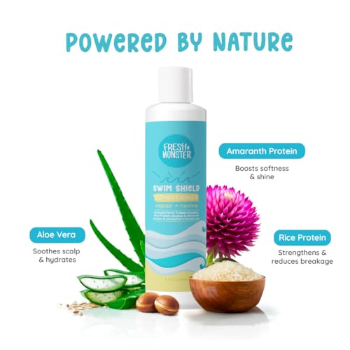Fresh Monster Swim Conditioner for Kids ? Post-Swim Hydrating Conditioner Repairs Chlorine & Salt Water Damage ? Sulfate-Free, Tear-Free, Moisturizing Hair Care for Swimmers, 8.5 oz