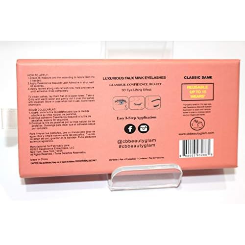 CASABLANCA BEAUTY | LUXE Faux Mink False Eyelashes - Classic Dame | Cruelty-free & Vegan Eyelashes, Soft Glam, Natural look, Reusable 15+ times - 1 Pair
