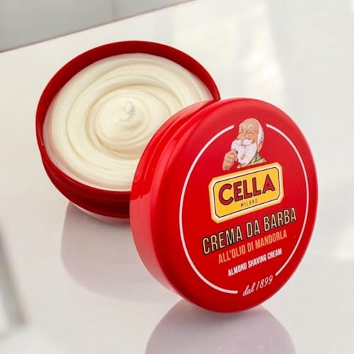 Cella Milano Classic Italian Almond Shaving Cream ? Premium Tallow-Based Wet Shave Cream/Soap for Men - Rich Moisturizing Lather - A favorite of European Barbershops for 125 Years (5.2 oz / 150g)