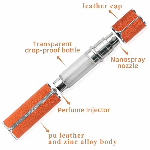 Deep Blue 5ml Leather Refillable Perfume Atomiser - Leakproof, Travel Size