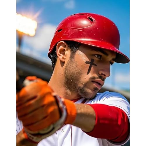 48 Pairs Eye Black Stickers, Sports Face Eyeblack Sticker for Baseball Football Softball Accessories Themed Party Birthday Party Supplies (Mixed Cross, 48 Pairs)